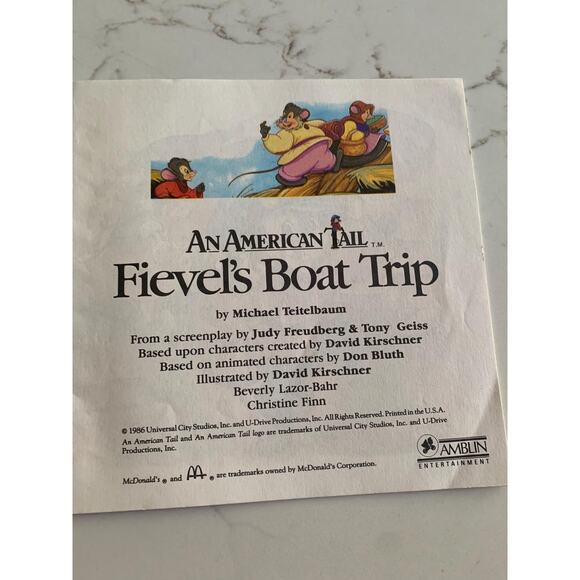 An American Tail, Fievel's Boat Trip, Michael Teitelbaum, Picture Book, 1986 - Picture 2 of 3
